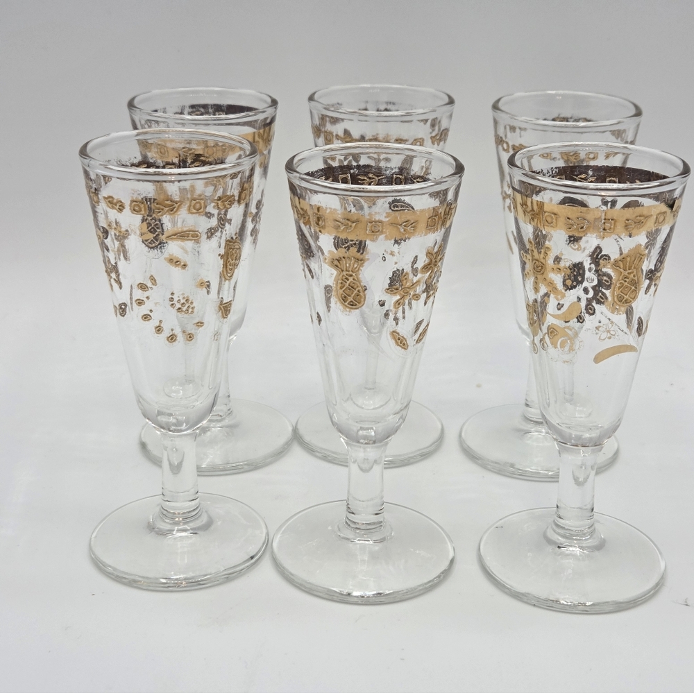Vintage Culver Chantilly Cordial Glasses
